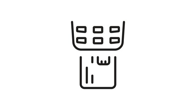 Keyboard And Document Animated Icon With Alpha Channel. Digital Typing, Data Entry, And Text Processing Motion Graphic. Office And Productivity Tools. On Transparent Background
