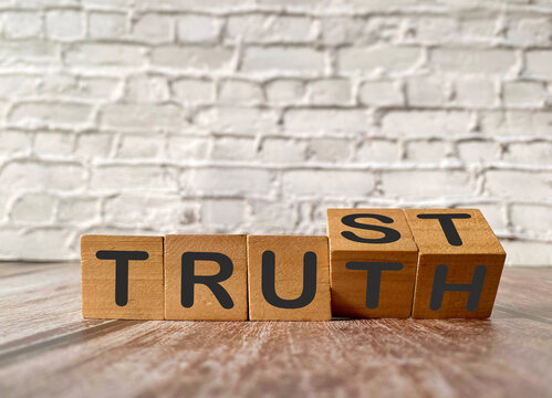 Truth and Honesty Concept with Wooden Letter Blocks