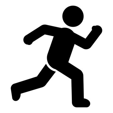 Running man icon silhouette athletic figure in motion