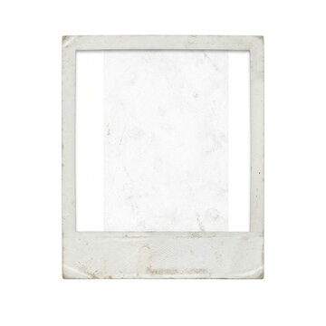 Old vintage polaroid photo frame with a worn texture isolated on a plain surface