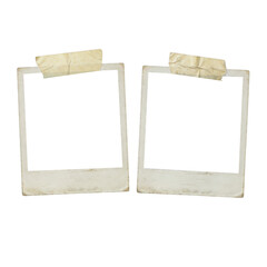 Two vintage polaroid photo frames taped with masking tape © Raja