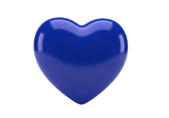 Fototapeta premium A glossy blue heart shape is displayed on transparent background