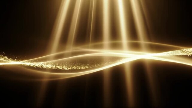 Golden Light Rays and Flowing Particle Waves Abstract Background
