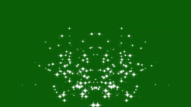 Glittering star dust trail sparkling particles, glitter sparkle line stars animated green screen, doodle cartoon twinkling stars with glitter burst effect,  2d glitter star sparkle animation.4k video