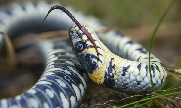Grass snake, Natrix Natrix, grass snake, fright, thanatosis, death reflex, apparent death, reptilia, reptilia, ringed snake, snakes, snakes, water snake