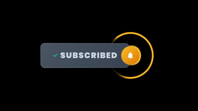 Transparent Background Frosted Glassmorphism Neon Red Orange Subscribe Button Bell Notification Workflow