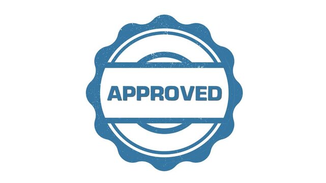 Round seal Approved and Rejected Rubber Stamp Slide up to down animation. approved rubber stamp motion graphics. texture rubber stamp 4k video footage.