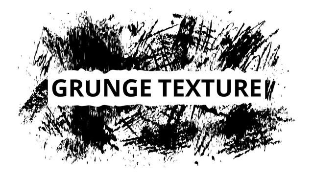 Black and White Grunge Texture Background with Brush Stroke Pattern
