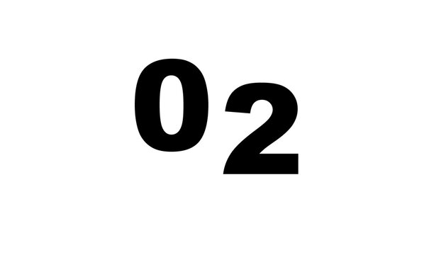 Black Number 02 Bold Typography Graphic Isolated Transparent PNG Element for Banner Poster Design