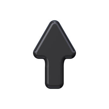 Black 3D Directional Arrow Up