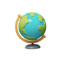 3D World Globe. 3D world globe icon representing geography, global travel, tourism, international destinations, navigation, and world exploration. © Nika Ray