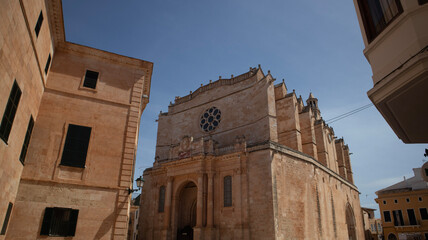 Fototapeta premium Santa Maria de Ciutadella Cathedral, in Ciutadella, Menorca