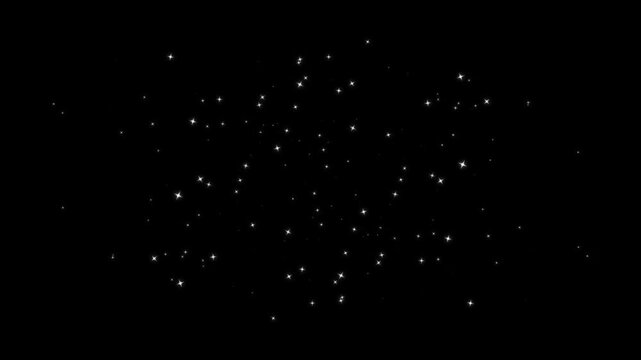 Radiating star glitter stream with luminous particles, sparkling dust trails, flowing shimmer, glowing comet lines, twinkling bursts, and elegant light bokeh for holiday celebration motion graphics 4K