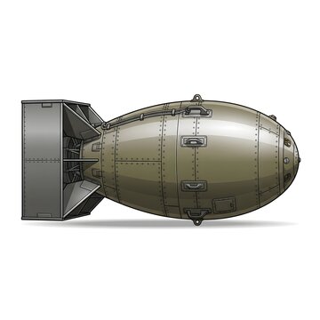Nuclear Warhead Illustration Isolated on White Background