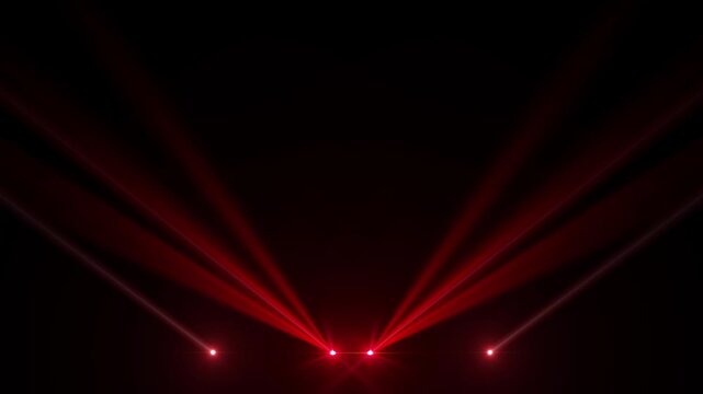 Spotlight lens flare red lights sparkling on theater stage concert show overlay effect on background. spot lighting VFX for party, music event, e-sports, studio, disco