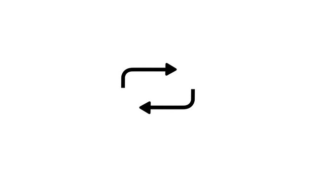 Minimalist refresh animation: rotating arrows symbol for ui/ux reload loop
