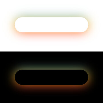 Glowing Pill Button UI Element on Transparent Background in Light and Dark Styles