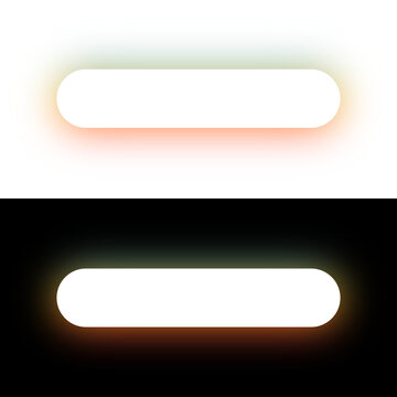 Solid White Glowing Pill Button UI Element Isolated on Transparent Background