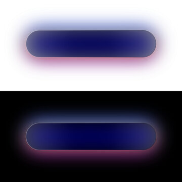 Glowing Blue Pill Button UI Element Isolated on Transparent Background