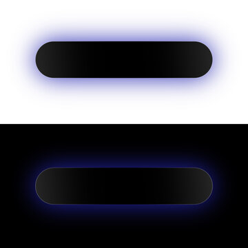 Dark Blue Glowing Pill Button UI Element Isolated on Transparent Background