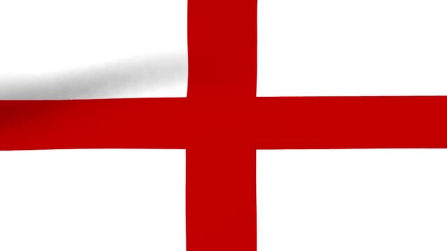 Waving flag of england with red cross on white background as symbol of british national identity