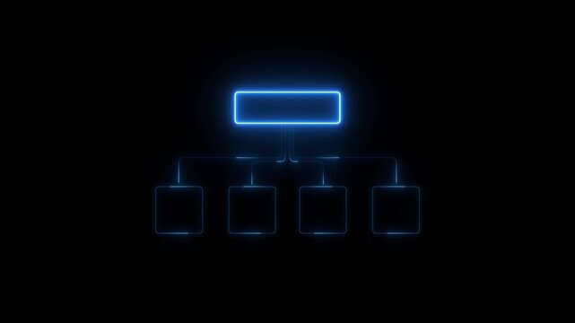 Abstract Neon Geometric Shapes Glowing in a Dark Room with Reflections. with neon toolbox any item use for animation.