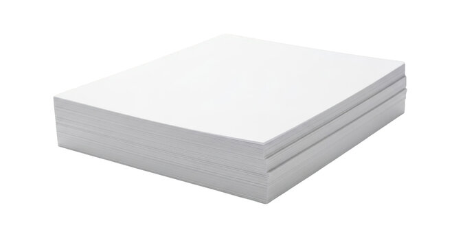 Stack of blank white paper sheets