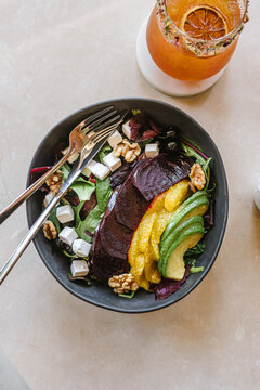 Beetroot orange and avocado salad