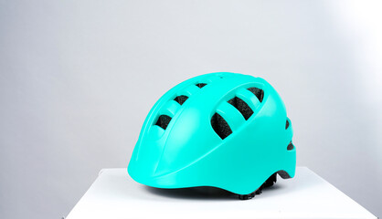 Fototapeta premium Lightweight and breathable cycling protective helmet. Product image on light gray background.