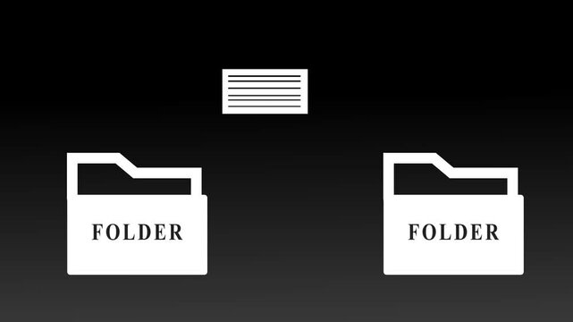File transfer between two folders animation.4k motion video