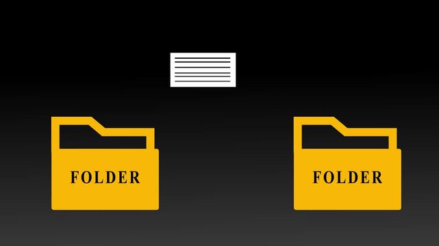 File transfer between two folders animation.4k motion video