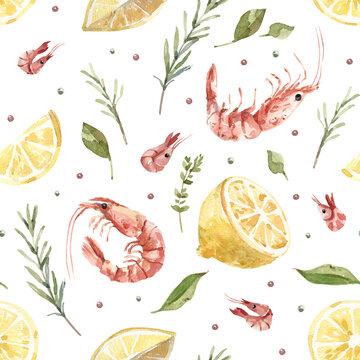 Mediterranean Shrimp and Lemon Pattern
