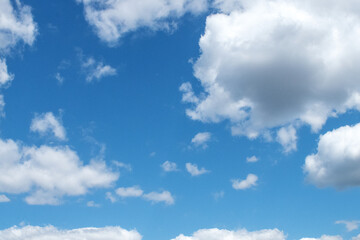 Fototapeta premium Blue sky with white clouds, macro.