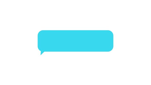 Blue speech bubble animation on transparent background