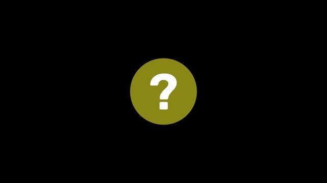 Dark yellow question mark ball rolling animation. Motion graphics of what icon