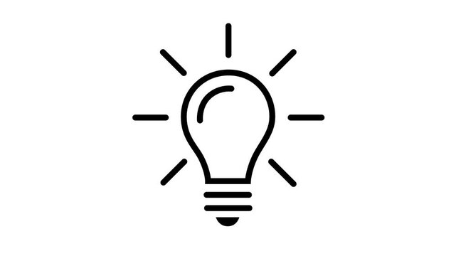 Light Bulb icon, Creative idea, Innovation and motion graphics of light icon