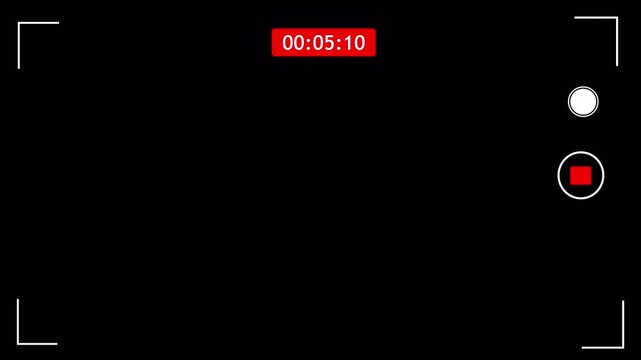 Smartphone camera screen recording overlay on transparent background. Recording screen overlay with alpha channel. Suitable for editing footage. 4K Video 