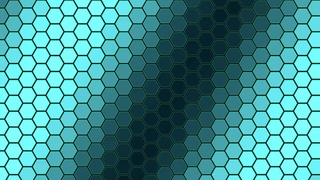 Blue and dark green hexagonal pattern background with geometric honeycomb shapes and modern gradient texture