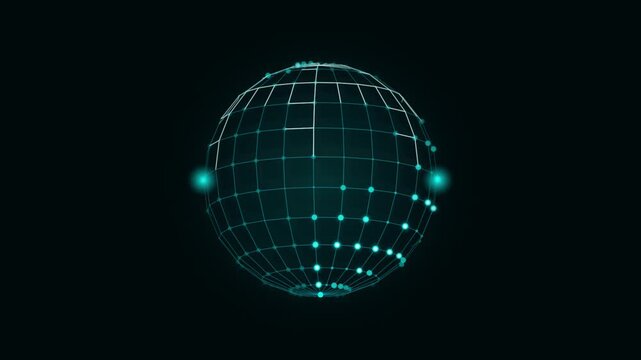 Abstract global network connecting points on grid representing digital communication and data exchange.