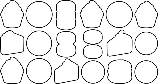 Collection of various geometric shapes isolated on transparent background