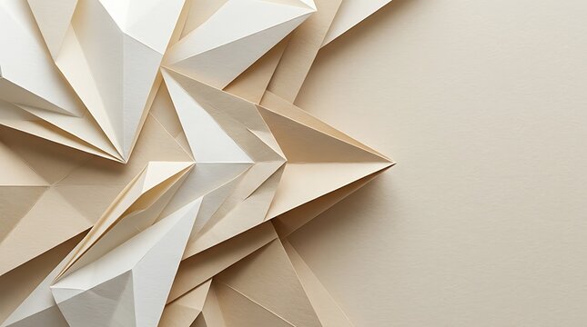 Geometric origami style star pattern on textured surface