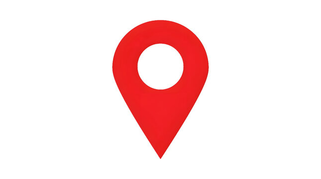 Red map location pointer pin icon isolated as PNG