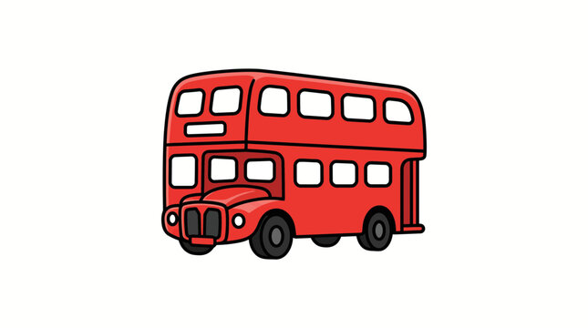 Red double-decker bus vector illustration
