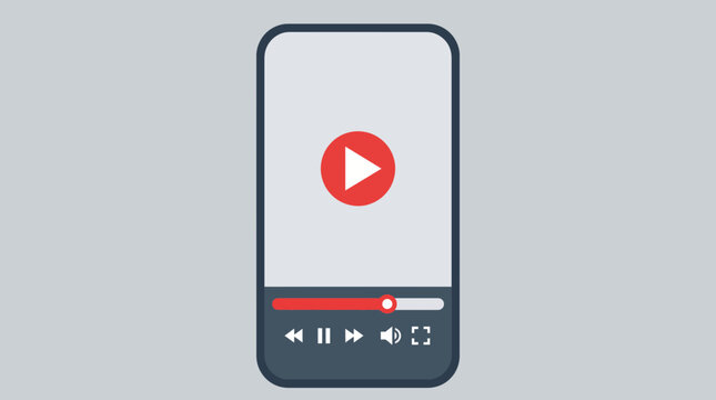 Smartphone showing play button on video screen