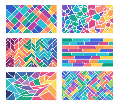 Colorful geometric pattern background with vibrant triangles and lines in abstract design isolated on transparent background, Vector Stained glass mosaic background design new 2026