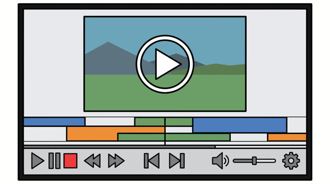 Modern media player interface with play button