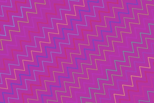 Bright pink fabric with zigzag pattern and colorful thread