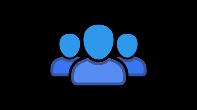 Group of people icon motion animation for software user interface design