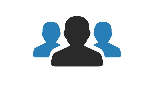 User icon motion animation showing a single person morphing into a group