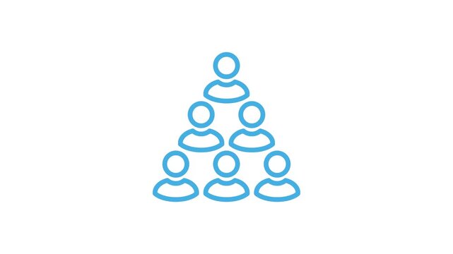 Animated group people, human, person, user icon for team, organization, community, population, audience, member, participants, social. Motion graphics video with alpha channel